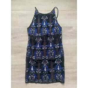 NWT Francesca’s Black Beaded High Neck Mini Dress Size‎ Small